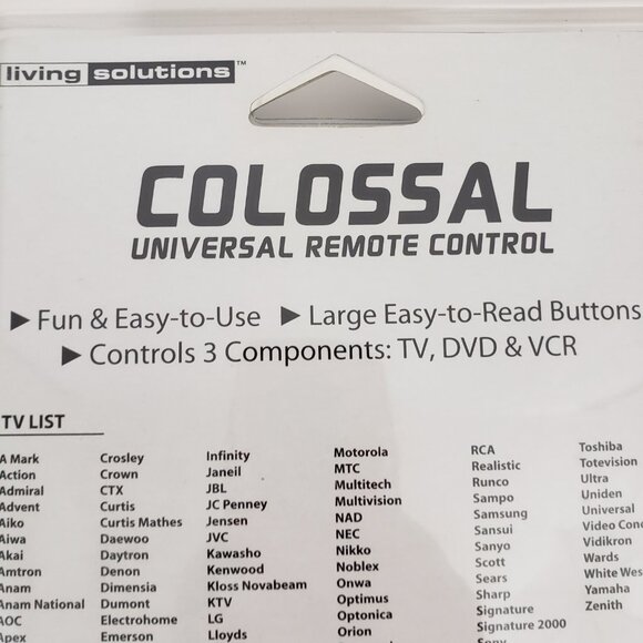 Living Solutions Colossal Universal Remote Control For TV VCR DVD New in Box - Picture 4 of 7